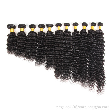 MEGALOOK 10a Mohawk Remy Tropical Natural Virgin Russian Deep Exotic Curly Hair Products